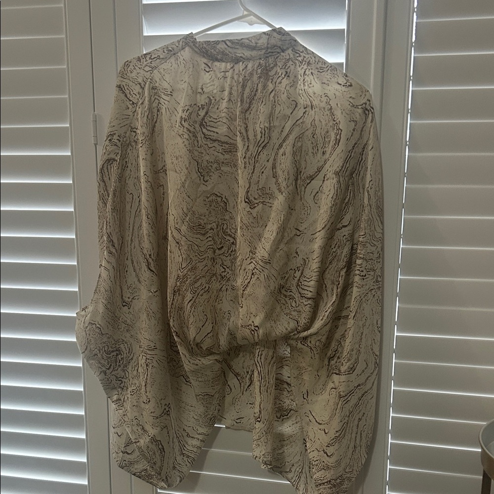 Chic Women's Blouse in Cream and Brown - Before You